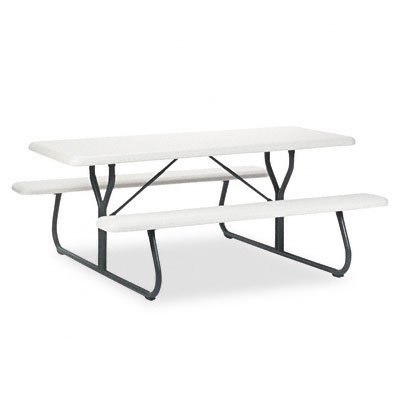 New-Iceberg 65923 - IndestrucTable TOO 1200 Series Resin Picnic Table, 72w x 30d, Platinum - ICE65923