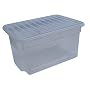 Pack 5 50lt plastic boxes + lids Uni