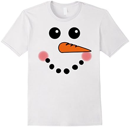 Men's Snowman Costume Emoji Christmas Shyly Smile Face T-Shirt 2XL White