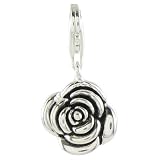 Oscaro Charms 925 Sterling Silver Rose Clip on Charm for Thomas Sabo style bracelets and necklaces
