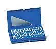 Double Six Standard Dominoes Set of 28-Blue Case with Blue Tiles