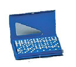 Childrens Toyshop  Toys : Double Six Standard Dominoes- (7.5" x 4.5")Set of 28-Blue/Blue