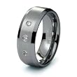 8mm Tungsten Carbide Diamond Ring (0.10ctw) GH/SI with Wood Box
