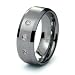 8mm Tungsten Carbide Diamond Ring (0.10ctw) GH/SI with Wood Box