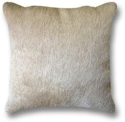 MESSINA COWHIDE PILLOW TAN WHITE 16" X 16"