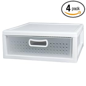 Sterilite 21018004 Shallow Closet Drawer, White, 4 Pack Sterilite 21018004 Shallow Closet Drawer, White, 4-Pack
