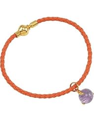 Missoma® Gemstone Rope Bracelet with Charm 18Ky Vermeil 07.25 Inch Amethyst Stone 68852