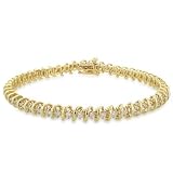 2 Carat Diamond 14K Straight Line Link Bracelet (2ctw, I-J, I2-I3)