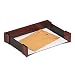 Rolodex 81759 Mahogany Wood & Black Faux Leather Lletter Ttray, 13-3/8w x 9-11/16d x 2-5/8h