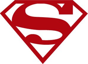  Superman Decal Sticker - Size:3.8 x 5.2 inches - Color:Red