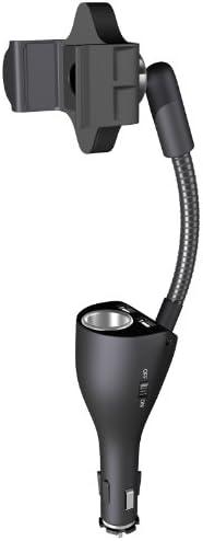 Eggsnow Universal Car Cradle Mount Holder + Dual USB Charger for iPhone 6 (4.7)/5S/5C/4S/4, Samsung Galaxy S5/S4/S3/Note 4/3, Google Nexus 5/4, LG G3,Blackberry - Retail Packaging - Black