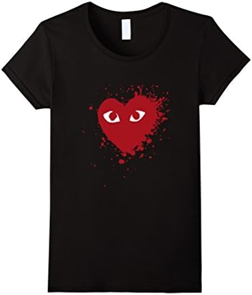 Women's HEART PLAY T-shirt Large Black