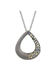 Black Rhodium Teardrop Pendant Necklace