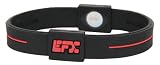 Efx Silicone Sport Wristband - Black/Red, 8 Inch