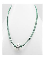 Forest Green Skull Necklaces In 92.5 Sterling Silver