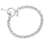 Karat Platinum Rolo Link Toggle Lock Bracelet