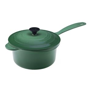 Fennel Green Enameled Cast-Iron Iron Handle Precision Pour Saucepan by Le Creuset
