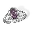 Oval Amethyst Ring with Rope Edge