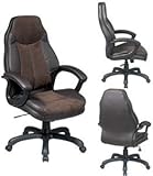 Two Tone Executive Eco Leather and Micro Suede Chair with Padded Arms and Locking Tilt Control (Esp