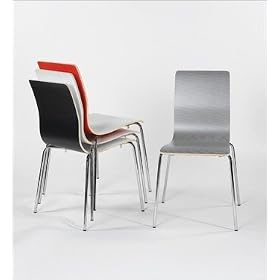 Euro Style 03326 Olga Chair Silver Silver Chrome 4 Pack by Euro Style
