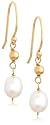 14k Yellow Gold, June Birthstone, Pearl Briolette Hook Earrings