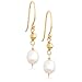 14k Yellow Gold, June Birthstone, Pearl Briolette Hook Earrings