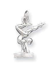 Sterling Silver Gymnast Charm Pendant