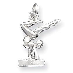 Sterling Silver Gymnast Charm Pendant
