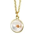 14k Gold Plate Mustard Seed Pendant. 18" Gold Plate Chain. Size