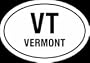 Vermont state Euro oval vinyl window decal.