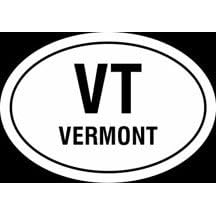 Vermont state Euro oval vinyl window decal.