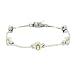 Sterling Silver .925 Genuine Peridot Stone Oval Link Tennis Bracelet