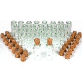 BOTTLE, NEW, CLEAR, GLASS, BOTTLES, STORAGE BOTTLES, MINI BOTTLE, MINI BOTTLES, are, SMALL, 2.75 TALL x 1 5/8 ACROSS, 30, BOTTLES, with 30, CORKS, Nice Storage Container for small quantities of items,