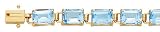 14k Gold & Blue Topaz Rectangular Stone Bracelet- 7
