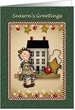 Folk Art Doll Season's Greetings Christmas Cards Card