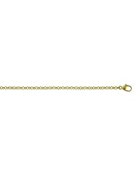 18K Yellow Gold Rolo 2.4mm Necklace 18 Inch