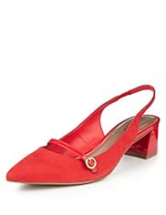 Limited Collection Pointed Toe Block Heel Slingback Shoes