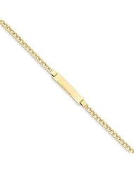 14k Yellow Gold 7in ID Bracelet. Metal Wt- 2.68g