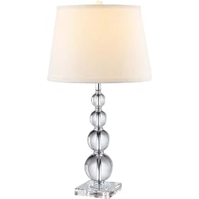 Lite Source LS-20104 Lucid Table Lamp, Crystal Body with Off-White Fabric Shade