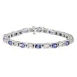 14K White Gold Tanzanite and Diamond Bracelet