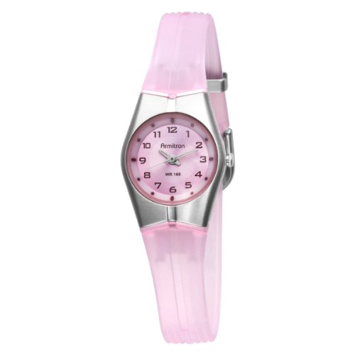 Armitron Women's 25-6355PNK Pink and Silver-Tone Easy to Read Sport Watch