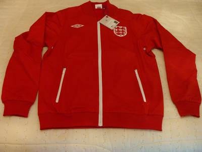England 2010 World Cup Soccer Track Jacket L Red Anthem - Men's MLB Jackets