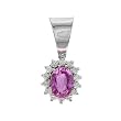 14K White Gold Pink Sapphire and Diamond Pendant