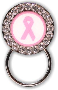 Pink Ribbon Rhinestone Magnetic Eyeglass Holders