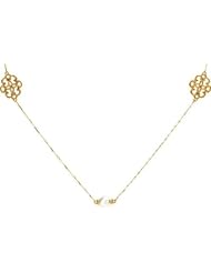 14K Yellow Pearl Station Necklace 40" in 14k Yellow Gold