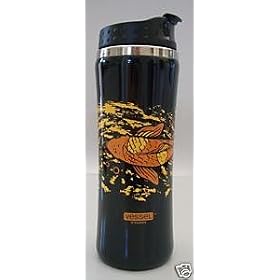 Black Koi Fish 14oz Reusable Travel Tumbler Mug with Stainless Steel Liner