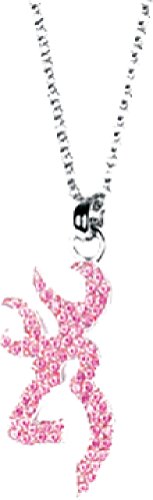 Signature Browning Bling Buckmark Necklace Pink