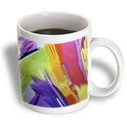 Modern Painted Purple Lime n Orange Abstract - 15oz Mug Modern Painted Purple Lime n Orange Abstract - 15oz Mug