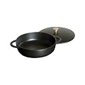 Staub 1262925 Br�ter rund, mit gusseisernem Deckel, 28 cm, schwarz