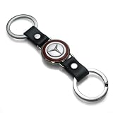 Mercedes Benz Leather Double Key Chain